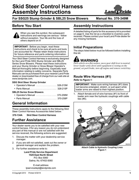 land pride skid steer contro harness|Skid Steer Control Harness Assembly Instructions .